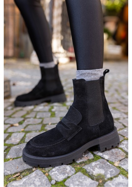 Rupert Kadın Siyah Gercek Deri Bot