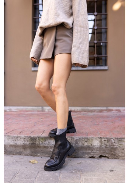 Rupert Kadın Siyah Gercek Deri Bot