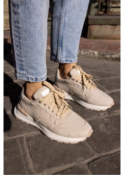 Robi Kadin Siyah Keten Sneaker