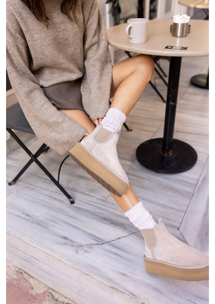 Icary Kadin Desert Tutun Gercek Deri Suet Ultramini Bot modelleri