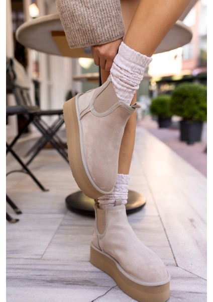 Icary Kadin Desert Tutun Gercek Deri Suet Ultramini Bot