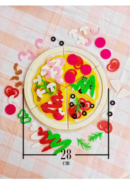 Keçe Pizza Oyun Seti Montessori Aktivite