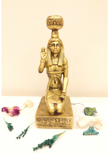 Mısır Tanrıçası Biblo Şamdan Mumluk Ev Dekor Tasarım Hediyelik