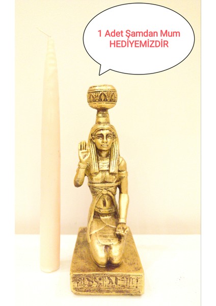 Mısır Tanrıçası Biblo Şamdan Mumluk Ev Dekor Tasarım Hediyelik fiyatları