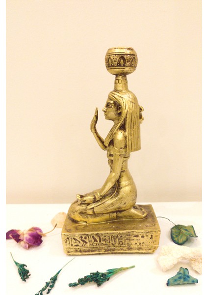 Mısır Tanrıçası Biblo Şamdan Mumluk Ev Dekor Tasarım Hediyelik fırsatları