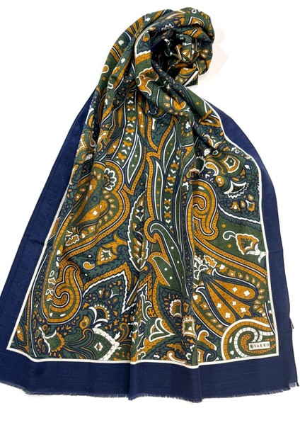 Pamuk Ipek Desenli Şal 41713-YEŞIL