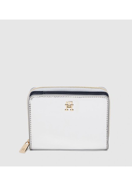 Orta Boy Fermuarlı Metalik Kapaklı Kadın Gri Cüzdan AW0AW18037PE6