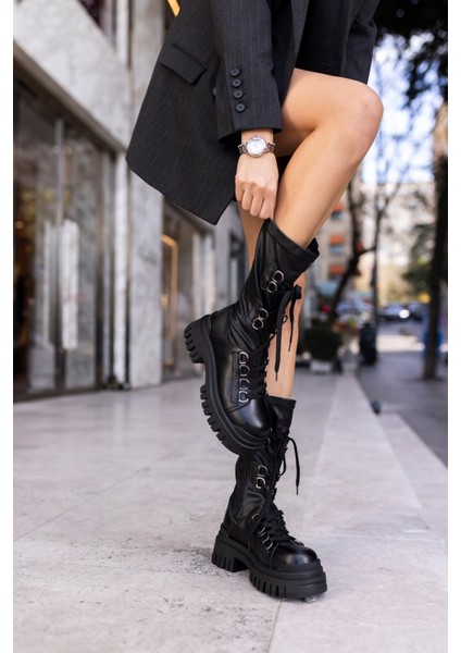 Reed Kadın Siyah Gercek Deri Strec Detayli Deri Bot fırsatları