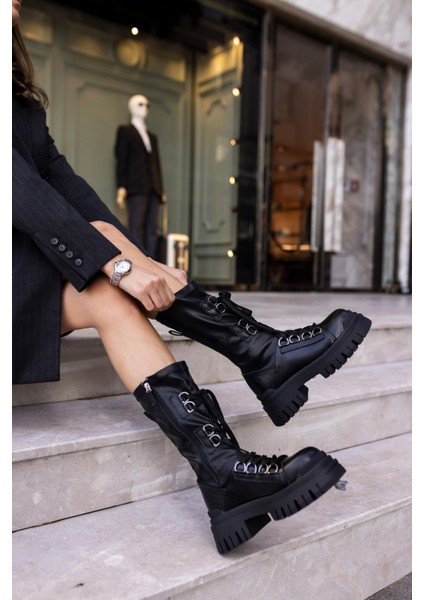 Reed Kadın Siyah Gercek Deri Strec Detayli Deri Bot indirimleri