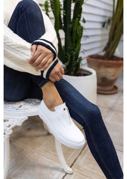 Yussi Kadin Beyaz Gercek Deri Sneaker fiyatları