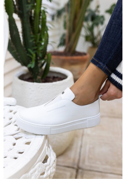 Yussi Kadin Beyaz Gercek Deri Sneaker indirimleri