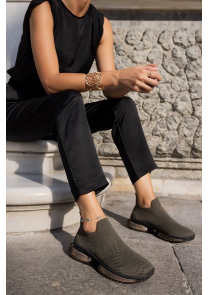 Kiahh Kadın Haki Trıko Airtabanli Sneaker