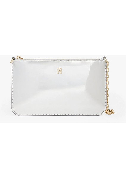 Th Icon Metalik Zincirli Omuz Kadın Gri Cüzdan AW0AW18219PE6