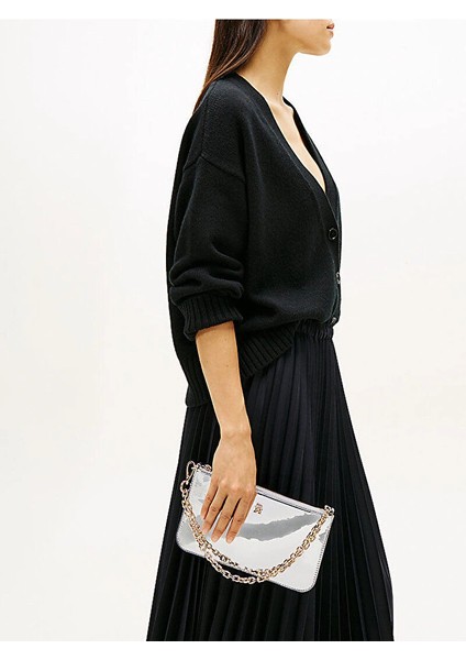 Th Icon Metalik Zincirli Omuz Kadın Gri Cüzdan AW0AW18219PE6 indirimleri