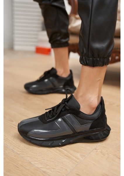 Fabiana Kadın Siyah Paraşüt Seffaf Detay Airtaban Sneakers