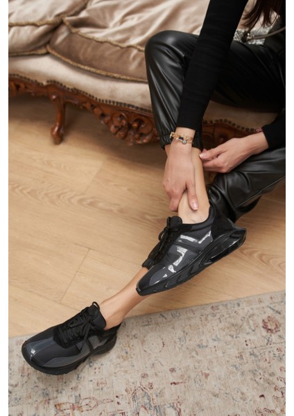 Fabiana Kadın Siyah Paraşüt Seffaf Detay Airtaban Sneakers