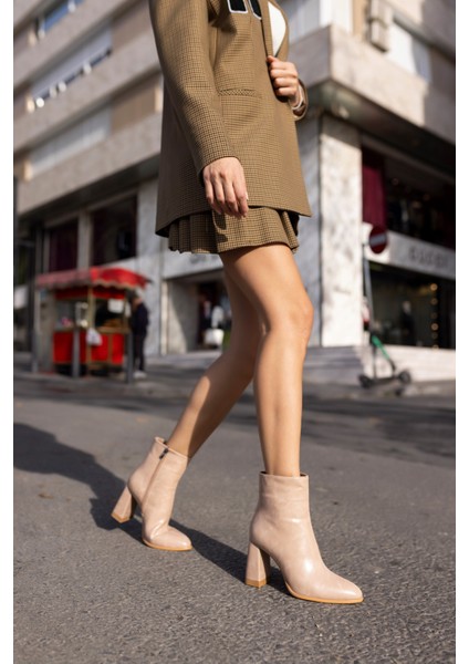 Tanton Kadın Leopar Kalın Topuklu Bootie fırsatları