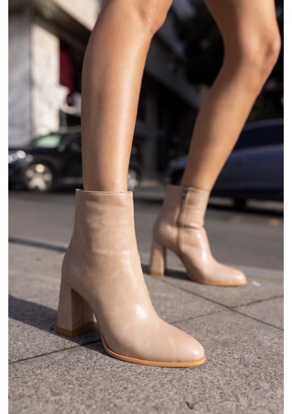 Tanton Kadın Leopar Kalın Topuklu Bootie indirimleri