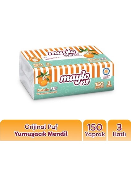 Mandalina Kokulu Çek Kullan Puf Mendil 150 Yaprak x 12 Paket fiyatları