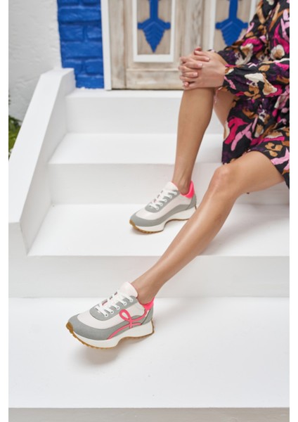 Jaıne Kadın Beyaz Fusya Sneakers Ayakkabi fiyatları