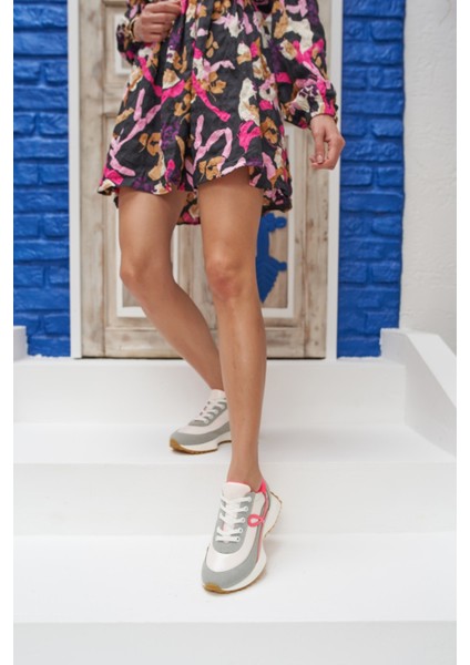 Jaıne Kadın Beyaz Fusya Sneakers Ayakkabi