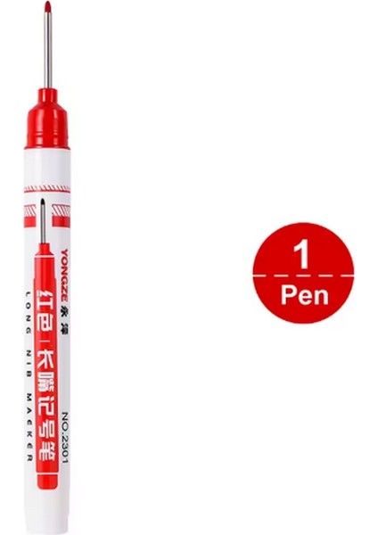 Derin Konum Işaretleme Kalemi, Marangoz, Mobilya, Demir Doğrama, Duvar, 1 Adet, Kırmızı Renk