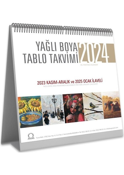Yağlı Boya Tablo Takvimi 2024 Masa Takvimi
