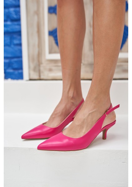 Raquel Kadın Fuşya Stiletto Arka Açık Ayakkabı