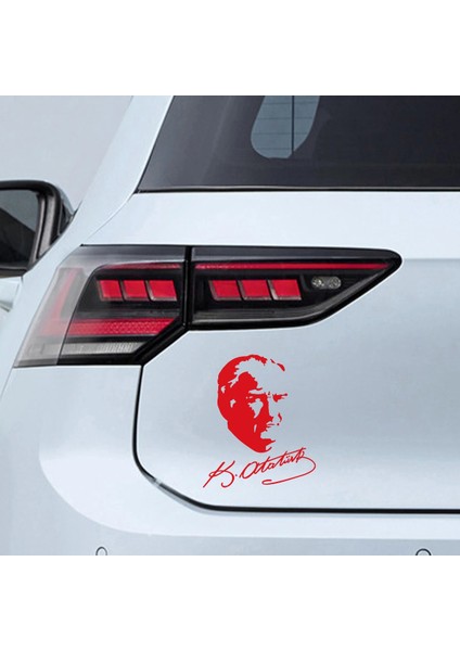 Atatürk Imza Sticker - Atatürk Sticker - Oto Sticker - Araba Sticker - Araç Sticker - 16CM x 20CM
