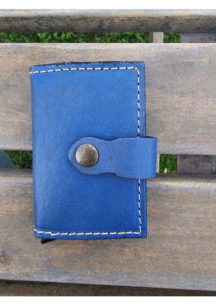 Mekanizmalı Hakiki Deri Akıllı Cüzdan Kartlık