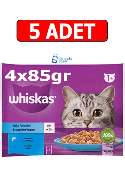 Ton Somon Pouch Kedi Yaş Mama (4X85GR) 5ADET Balık Favorileri Ton Somon Kedi Konserve