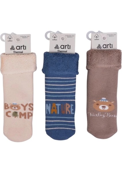 Bfs Artı Arıkan Havlu Erkek Bebek Soket Çorap K45911 Asorti