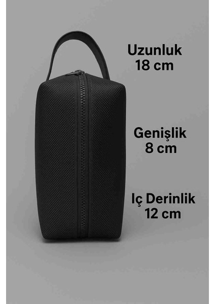 Dopp Kit Suni Deri Organizer Aksesuar Şık Tasarım Unisex El Çantası Siyah modelleri