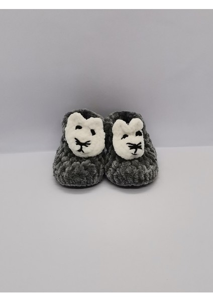 Panduf Babet Kaymaz Taban El Yapımı Kadife Ip