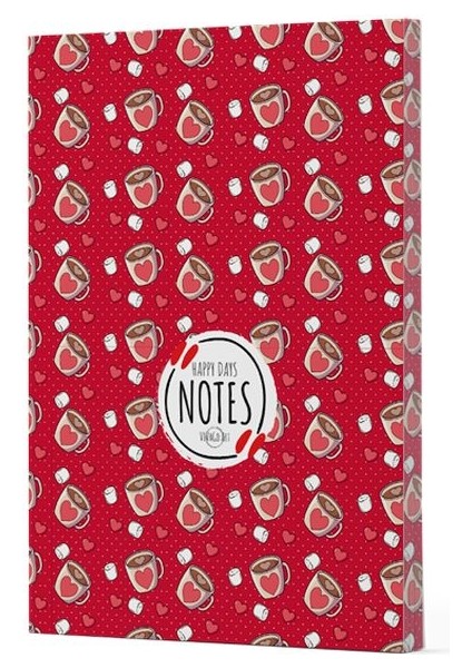 Kahve 9 - Yan Boyamalı Çizgili Defter