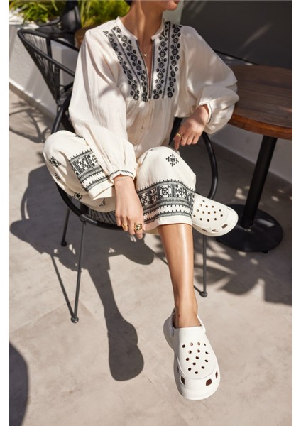 Parna Unısex Siyah Eva Plaj-Gunluk Platform Terlık