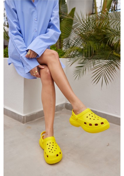 Parna Unısex Siyah Eva Plaj-Gunluk Platform Terlık