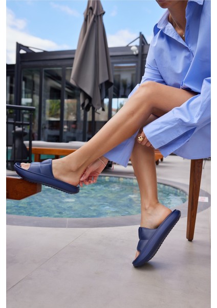 Clarisa Unısex Bej Baklava Desen Eva Gunluk-Plaj Platform Terlık modelleri