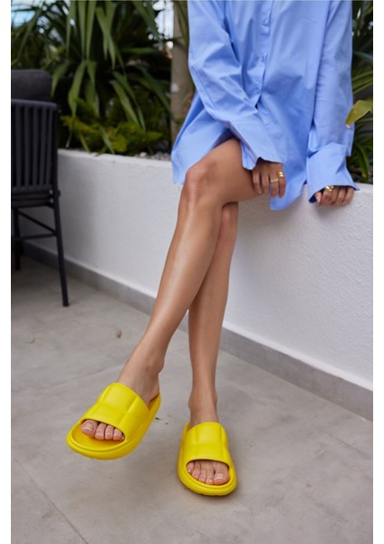 Clarisa Unısex Bej Baklava Desen Eva Gunluk-Plaj Platform Terlık fırsatları