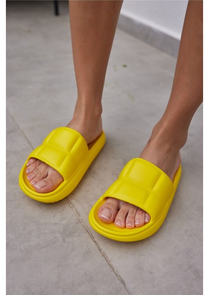 Clarisa Unısex Bej Baklava Desen Eva Gunluk-Plaj Platform Terlık indirimleri