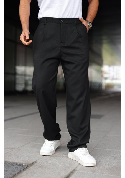 Erkek Beli Lastikli Baggy Pantolon