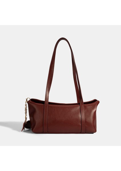 Kadın Bordo Kalp / Yıldız Charm Aksesuarlı Omuz Çantası fırsatları