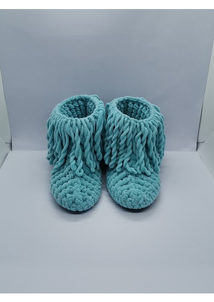 Panduf Ev Botu Kaymaz Taban El Yapımı Kadife İp