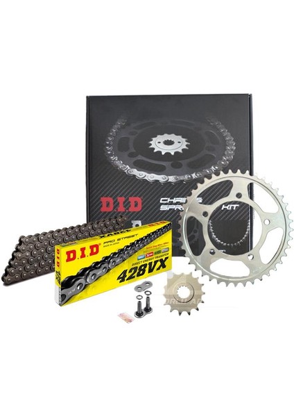 Dıd Suzuki Vanvan 125 Zincir Dişli Seti (2015-2017) X-Ringli Zincir (Çelik Renk) fırsatları