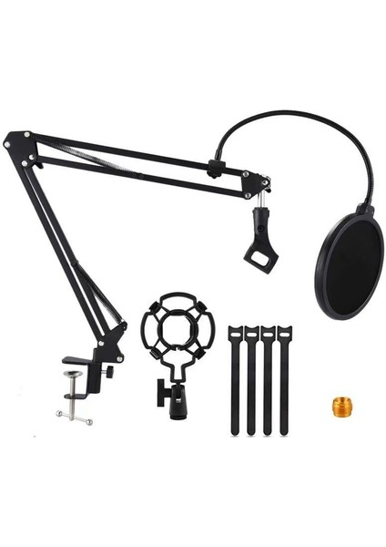 Masa Tipi Condenser ve Dinamik Mikrofon Stand Seti - Stüdyo ve Yayıncı Seti