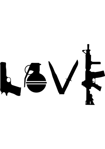 Tabanca Bomba Bıçak ve M4 Araba, Motorsiklet, Kask, Laptop, Cam Sticker 13X9 cm