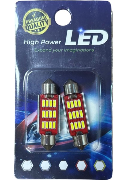 Sofit LED (Mekik) 12V Beyaz 39MM Canbuslu Soğutmalı 2 Adet Fiyatı