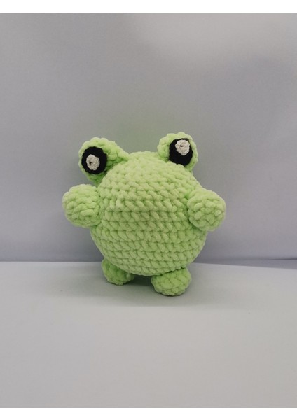 Amigurumi Oyuncak Kurbağa El Yapımı Örme Kadife İp