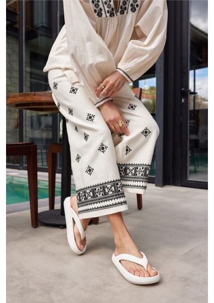 Lambo Unısex Taba Platform Eva Plaj-Gunluk Parmak Arası Terlık