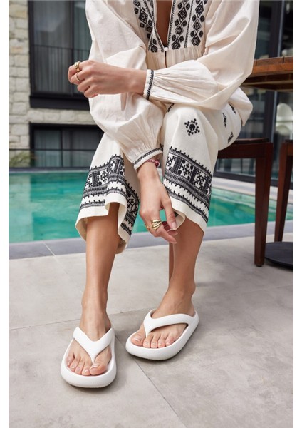 Lambo Unısex Taba Platform Eva Plaj-Gunluk Parmak Arası Terlık